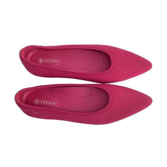 Vivaia Pointed Toe Ballet Flats Aria 5' women's 38.5 pink knitted comfort Pitata - Picture 6 of 7